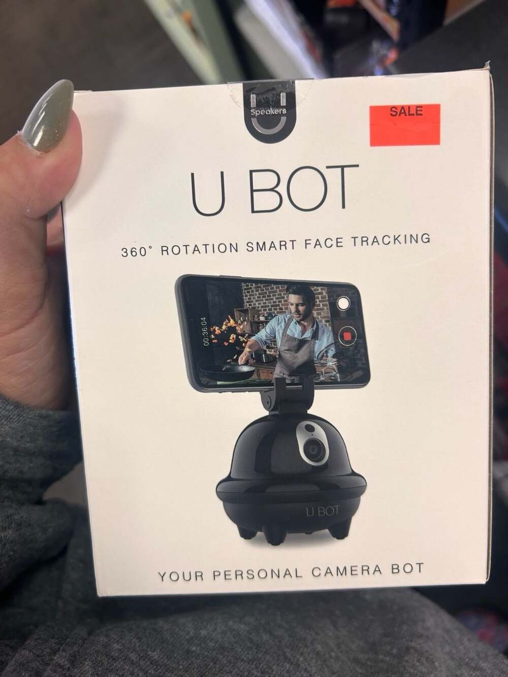 Fashionit U Bot 360 Rotation Smart Face Tracking Personal Camera Bot Black